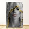 Art Pictures Scandinavian Cuadros for Living Room Decor Golden Makeup Women Canvas Paintings Posters and Print Nordic Style Wall