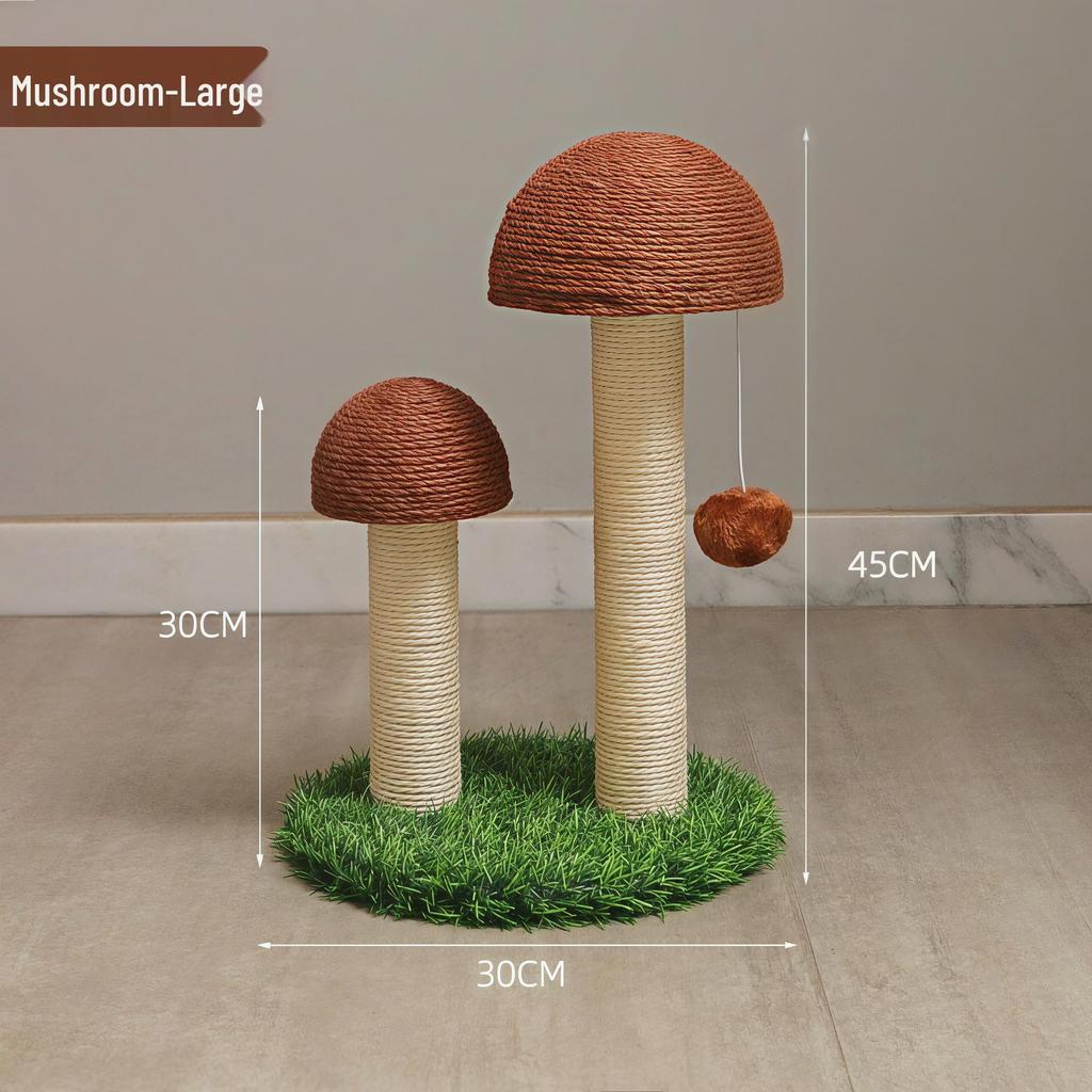 Mushroom Cat Scratching Post: Vertical Claw Sharpener and Multi-Functional Sisal Toy Board.