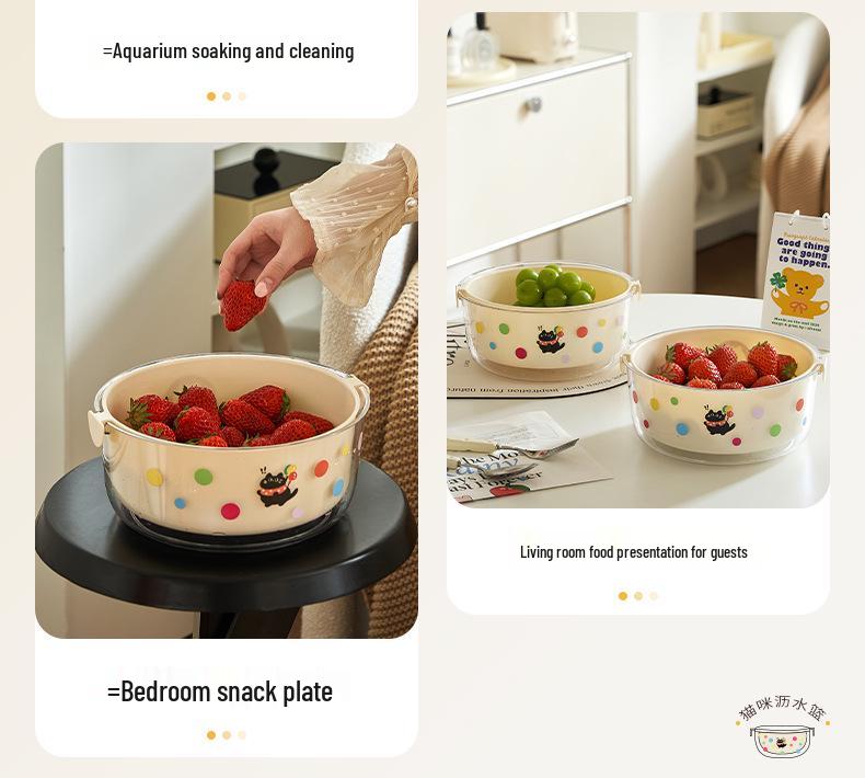 Doppellagiger Lebensmittel-Abtropfkorb & Obstschale - Gemüsewäscher, Obstteller, Aufbewahrungsbox für Nüsse & Snacks