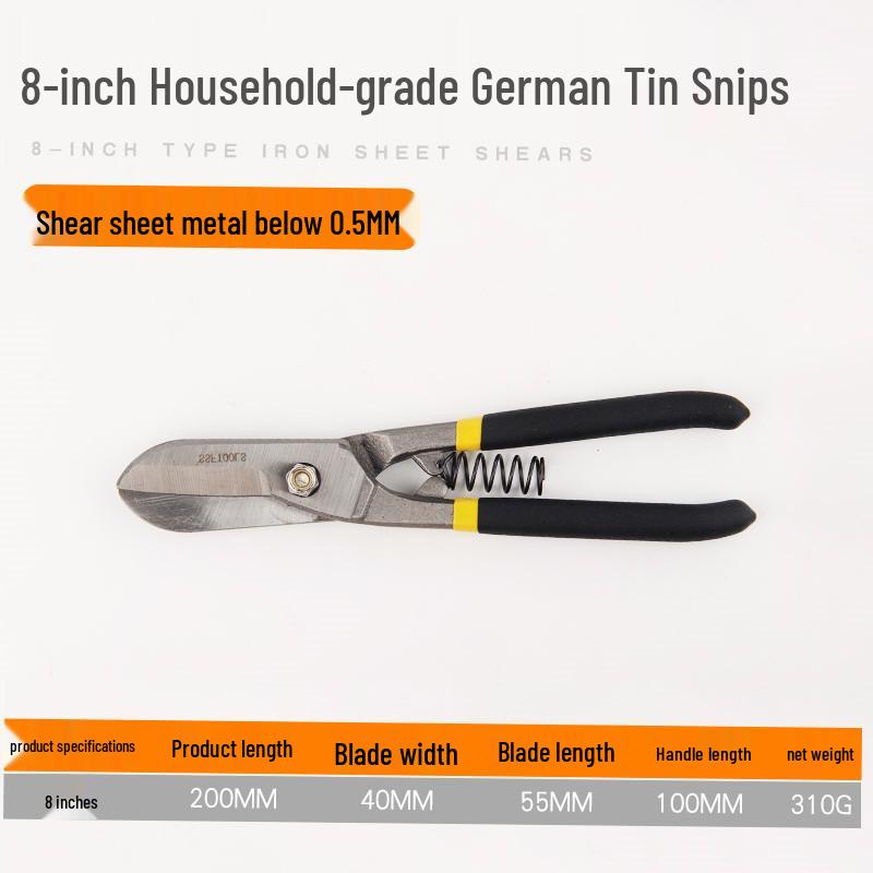Handmade German Tin Snips: White Tin, Stainless Steel, and Color Steel Tile Shears