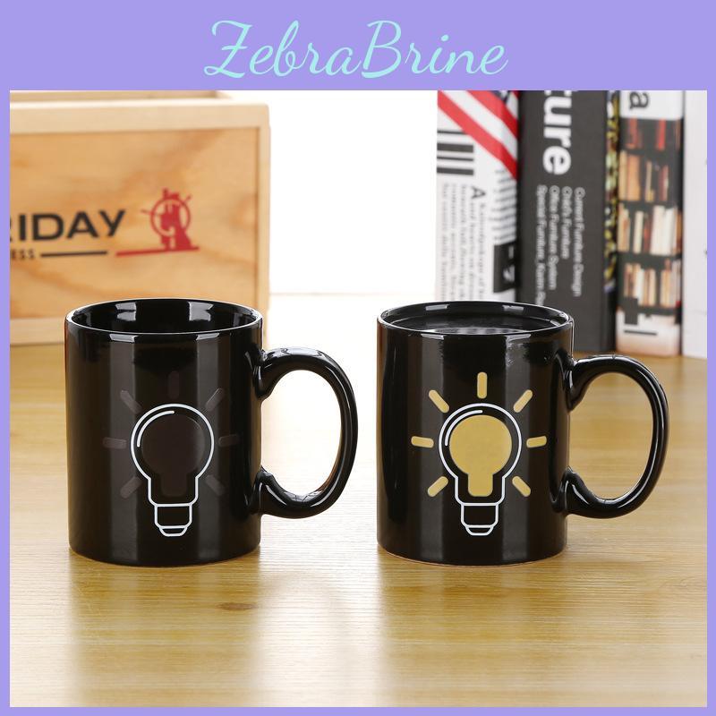 Color Changing Ceramic Mug With Light Bulb Tetris Battery Pattern For Gift Giving And Promotions