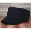 Stiff Military Hat Big Head Circumference Flat Top Hat Casual Fashion Autumn and Winter Men's Hat Casual Fashion Trendy European Version Hat