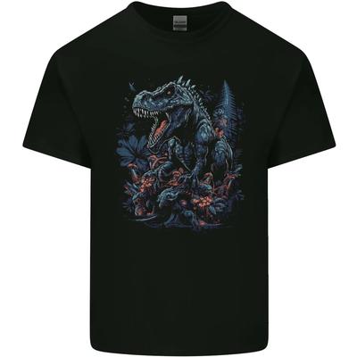 A T-Rex Dinosaur In a Prehistoric Forest Kids T-Shirt Childrens