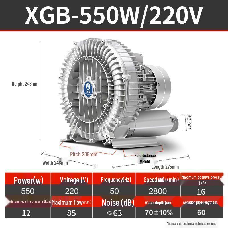 Industrial High-Power Vortex Blower Fan for Vacuum & Fish Pond Aeration