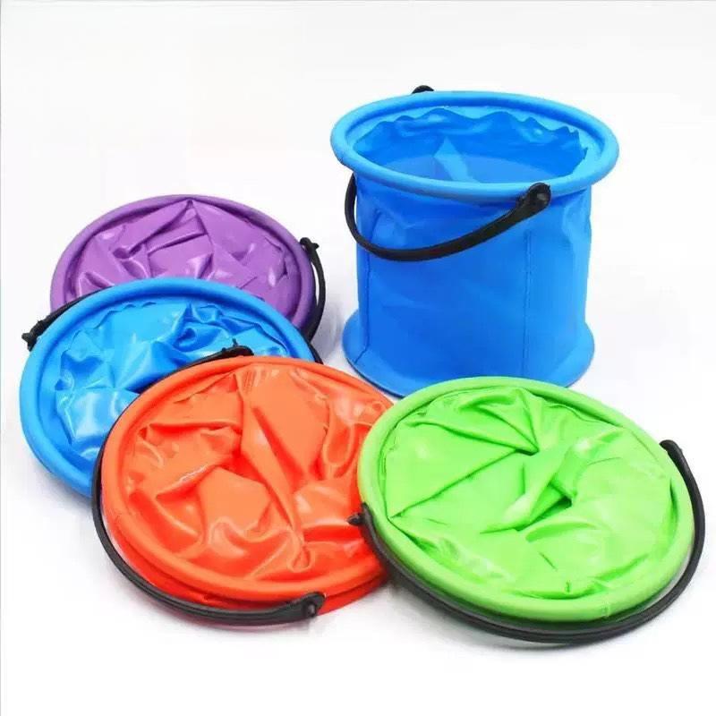 Single-pack Mini PVC Folding Bucket, Durable and Portable, Suitable for Beach, Camping, Picnics, Fishing, Painting—a Must-have for Garden Parties