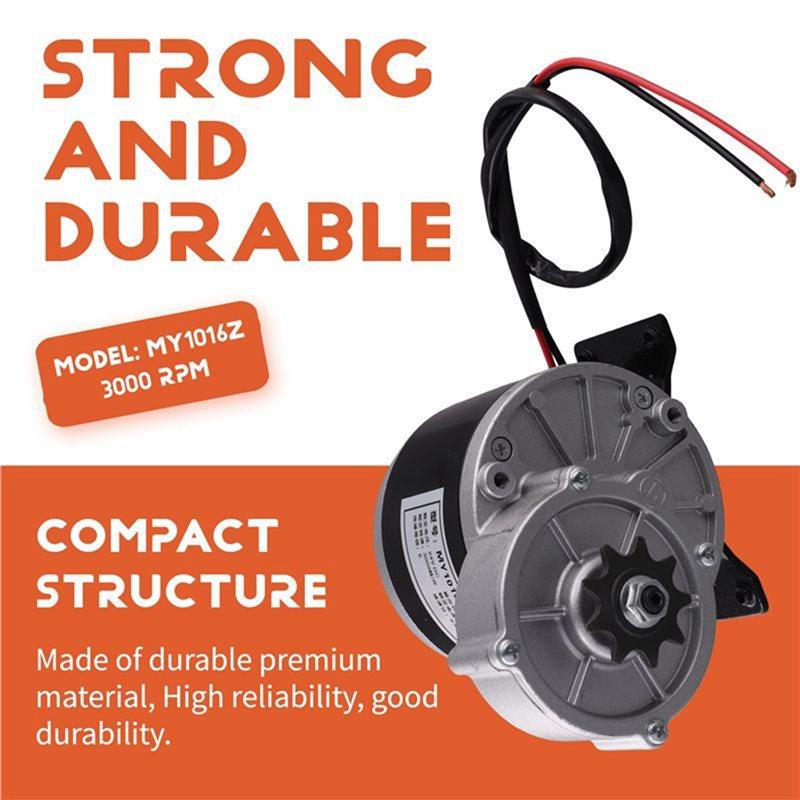 T42C-MY1016Z 24V 250W Electric Motor Gear Reduction Brushed DC Motor With 9 Tooth Sprocket Reducer E-Bike Scooter Universal