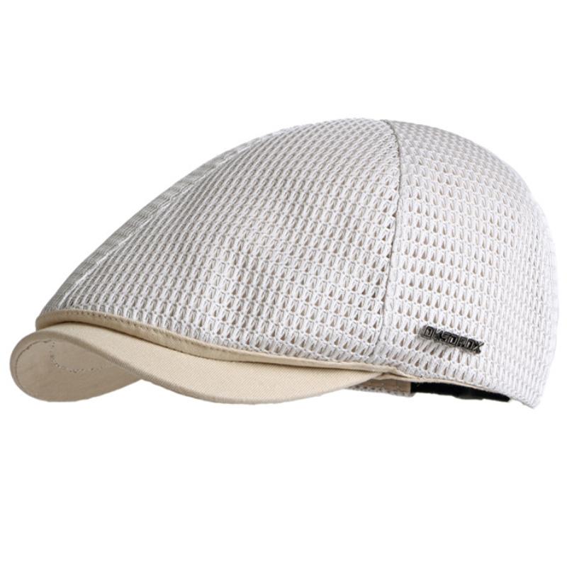 

HT3659 Berets Spring Summer Caps for Men Women Breathable Mesh Beret Cap Male Female Adjustable Octagonal Cap Beret Hat 55-60cm Adjustable бежевый