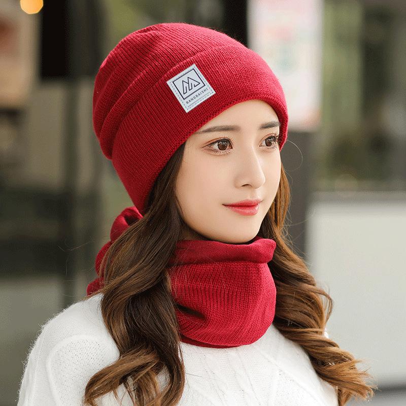 

Зимняя шапка, теплая и ветрозащитная шерстяная шапка, вязаная шапка, универсальная для осени и зимы, для велоспорта, модная зимняя шапка для послеродового периода single hat красный