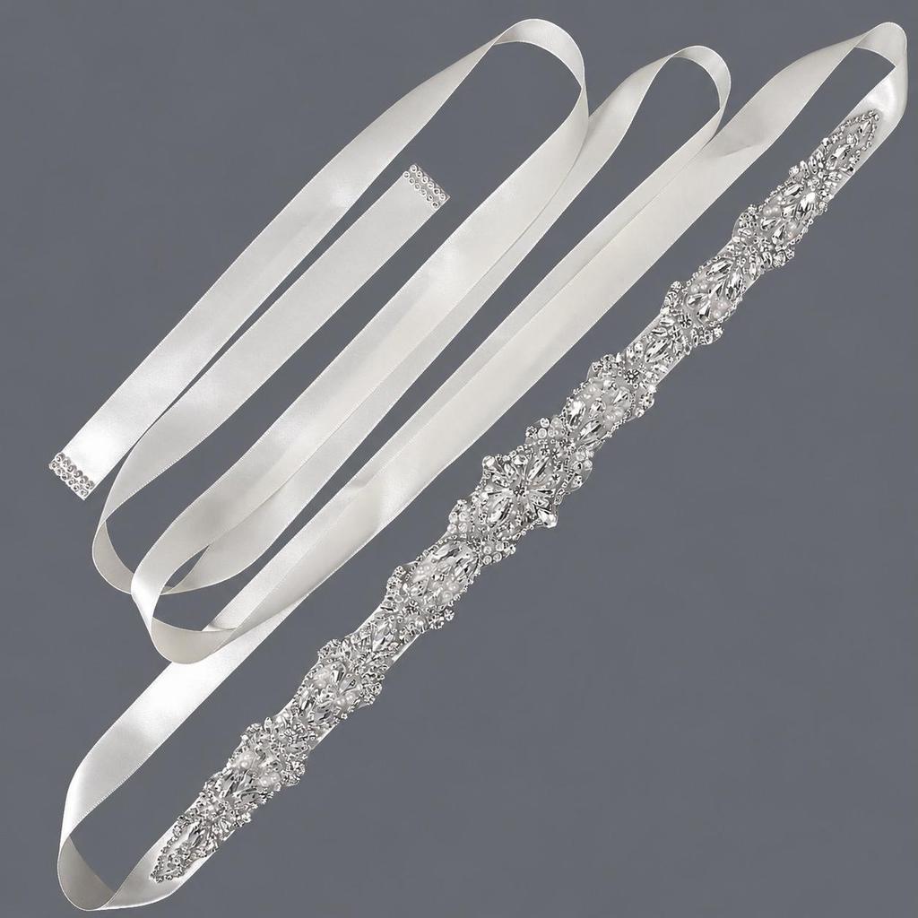 Elegant Silver Rhinestone Wedding Belt – Versatile High-End Dress Accessory for Fashion Shows and Performances