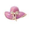 Fashionable Zircon Exquisite Inlaid Hat Pattern Brooch Women Clothing Jacket Jewelry Party Accessories Couple Gifts