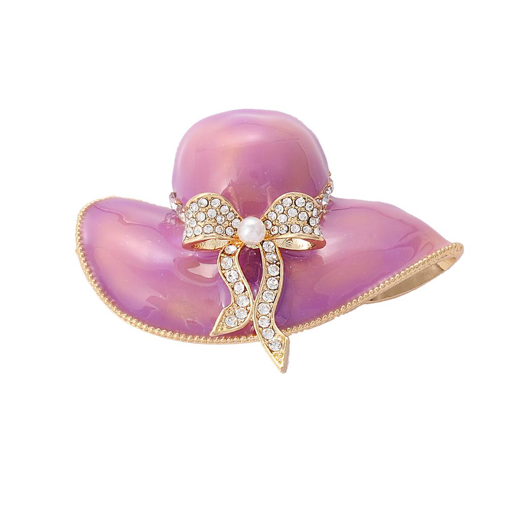 Fashionable Zircon Exquisite Inlaid Hat Pattern Brooch Women Clothing Jacket Jewelry Party Accessories Couple Gifts