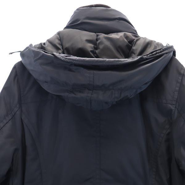 PEUTEREY Péřová bunda S černá Boa límec, kapuce Pánská Použitá