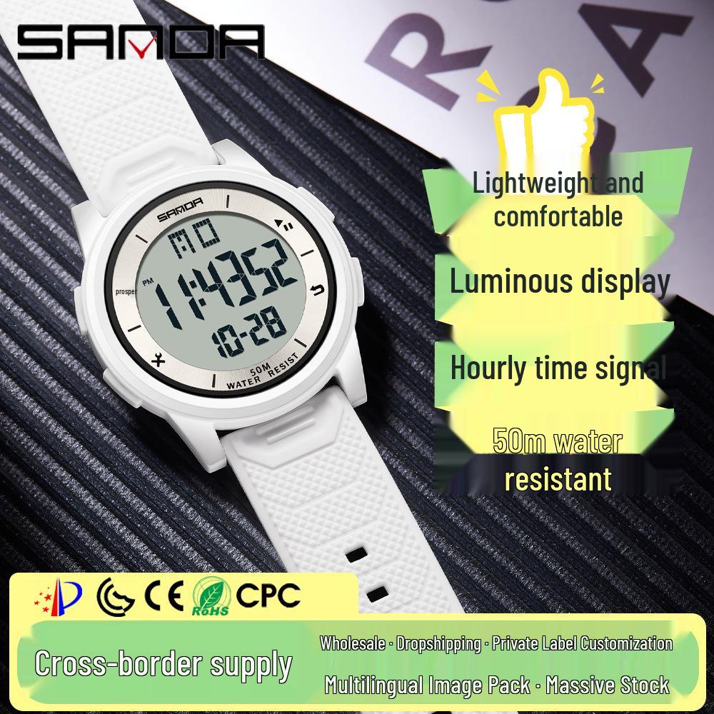 Sanda Ultra-thin Unisex Luminous Sports Wristwatch - Fashionable, Simple, Multifunctional, and Waterproof