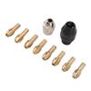 Drill Chuck Collet Set for Replacement 4485 Brass Quick Change Rotary Drill Nut Tool Set With 2 Nut 8 Brass Collet