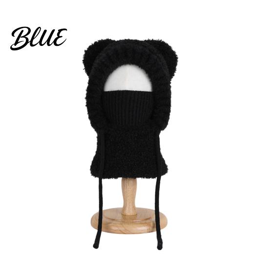 Soft Baby Hat Lightweight Kids Styling Warm Bear Ear Children Plush Windproof Winter with Face