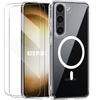 Case for Samsung Galaxy S23 Plus, with Magnetic Circle - Transparent - 2 Tempered Glasses