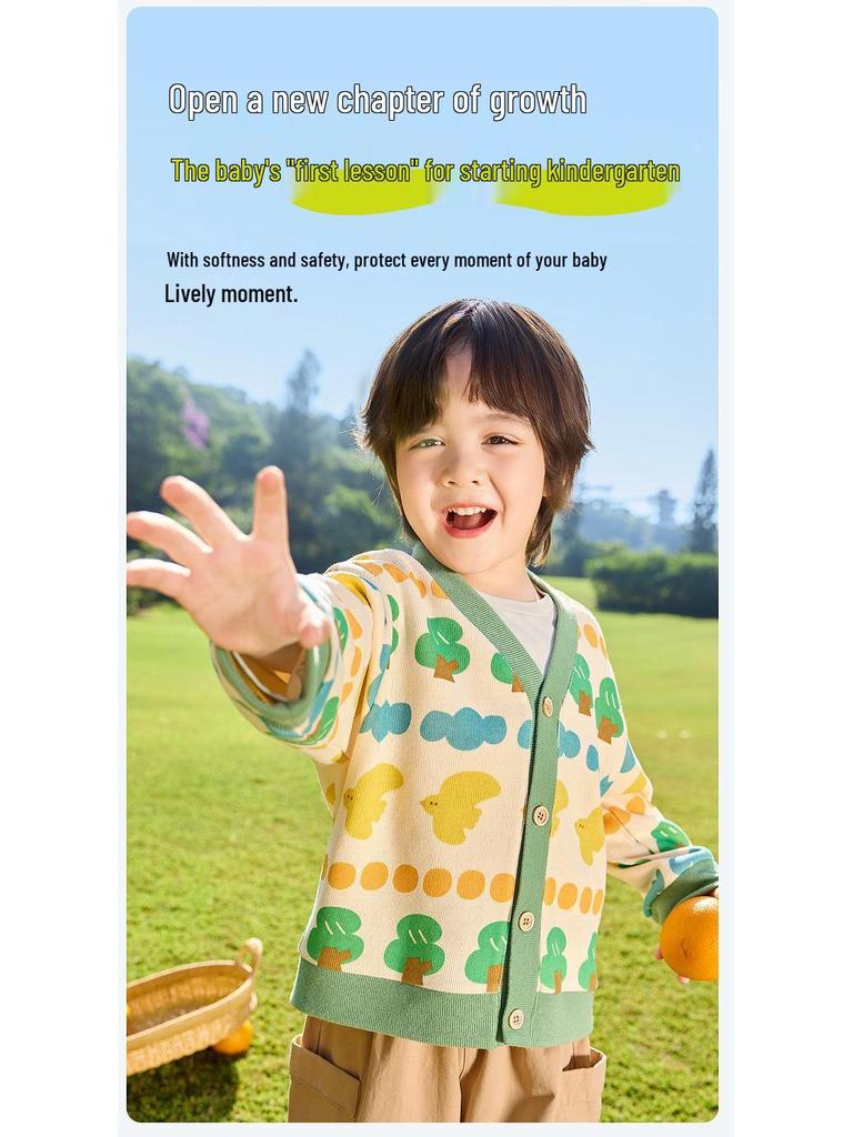 Dududu Home Kids' Knit Cardigan: Spring Thin Style for Boys and Girls