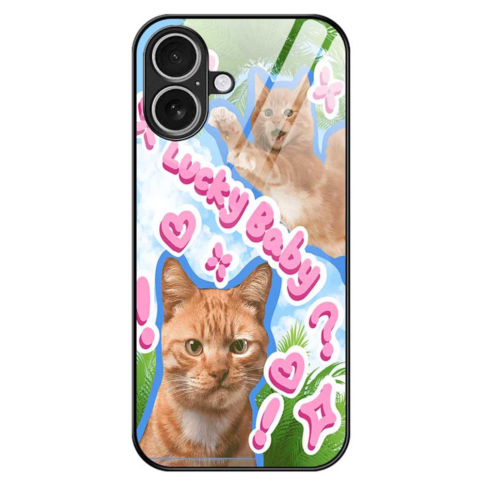 For iPhone 17 Case TPU PC Tempered Glass Pattern Printing Anti Drop Phone Back Cover