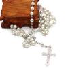 Rosary Beads Clavicle Chain Necklace Men Women Medal-Cross Christian Long Chain