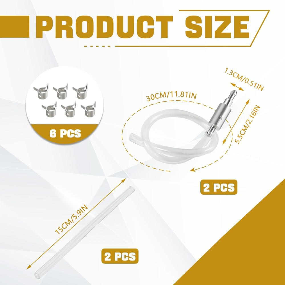 2 Sets Brake Bleeder Hose, Motorcycle Hydraulic Brake Fluid Bleeder Replacement Hose with Clip, One Way Check Valve Tube Bleeding Tool Kit Universal