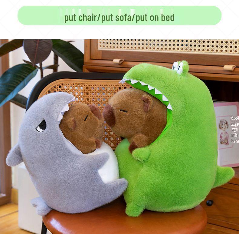 Grenzüberschreitendes Dinosaurier Hai Capybara Plüsch Transformationskissen - Große Puppe Geschenk für Freundin