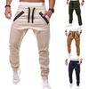 Herren Kordelzug Jogginghose Unifarbene Reißverschluss Falten Schweißhose Hose