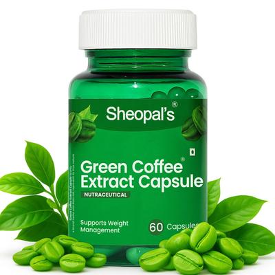 Sheopals Green Coffee Extract Capsules | Natural Fat Burner Supplement | Supports Weight Management & Metabolism | Fat Burner for Weight Loss Pr