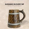 Handmade Wooden Beer Mug, Mango Wood with Sheesham Finish, Barrel Style, Lightweight & Durable, for Craft Beer