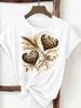 (Asian Size) trend lovely flower style Print Female Clothing T Shirt Woman Women Fashion Tee Top Short Sleeve Graphic T-shirts
