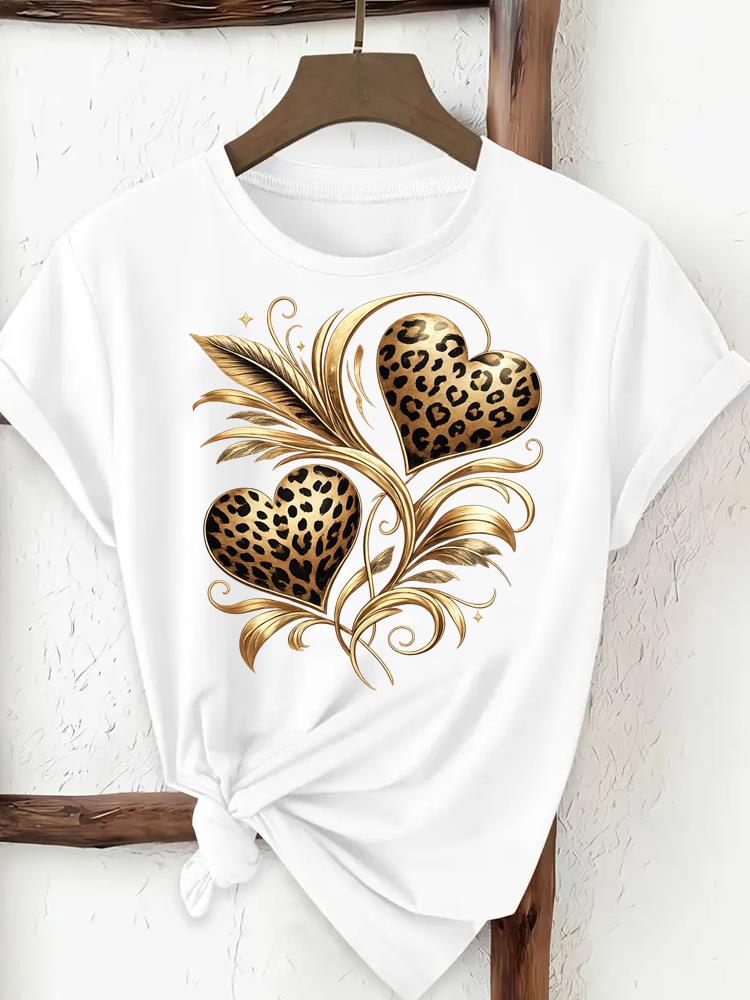 (Asian Size) trend lovely flower style Print Female Clothing T Shirt Woman Women Fashion Tee Top Short Sleeve Graphic T-shirts