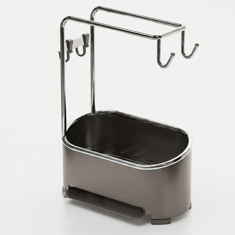 Gunmetal Gray Kitchen Sink Organizer Compact Design Multifunctional Kitchen Rack  Cleaning Supplies style3