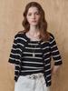 MAXZA Striped Sleeveless Top And Short-Sleeve Cardigan Set