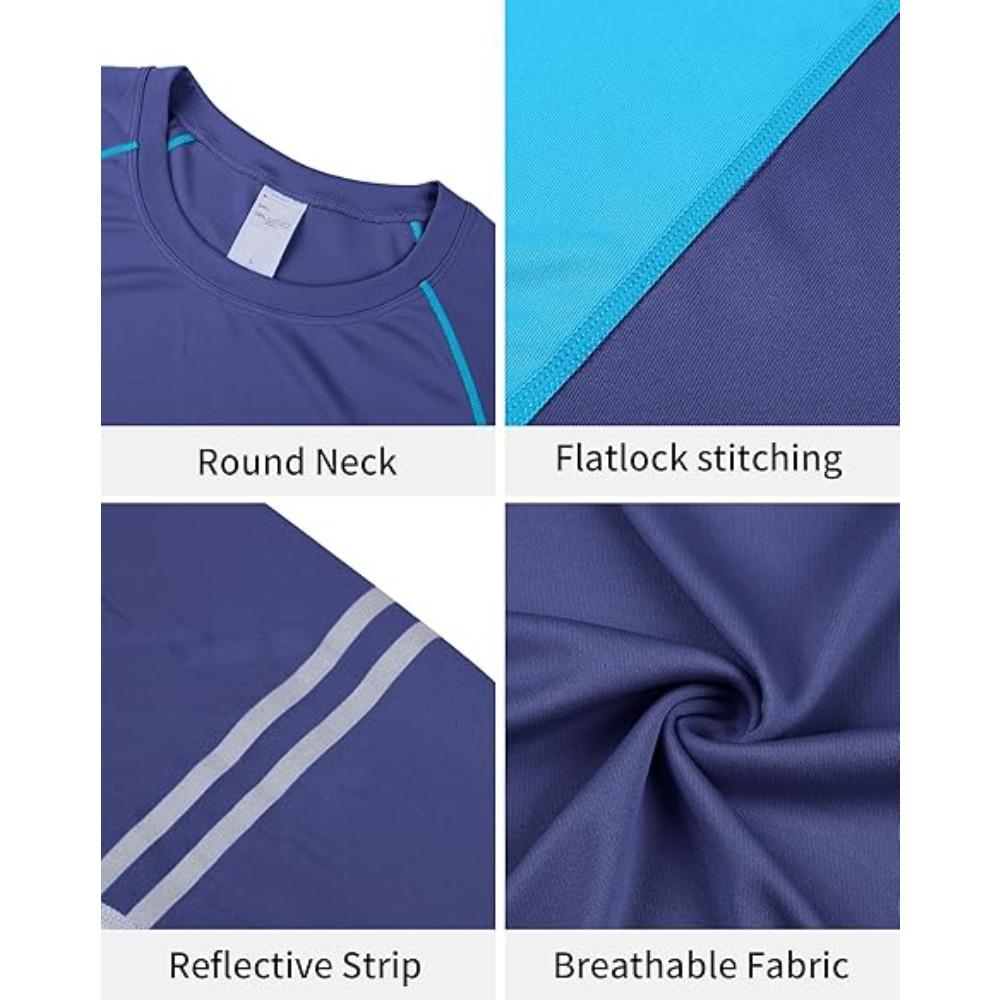 CHARMLEAKS Mens UPF 50+ Long Sleeve Rash Vest Quick Dry Rash Guards Surfing Swim Shirt