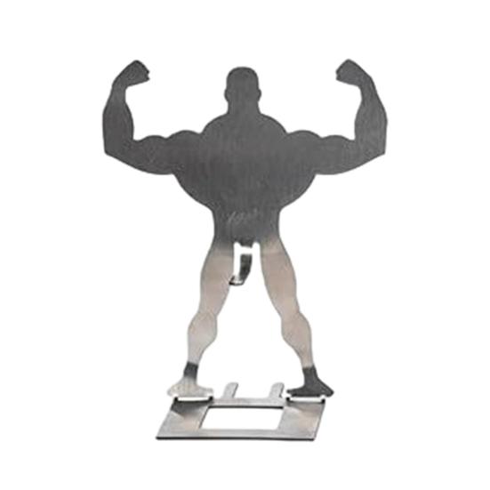 Yousheng Hot Dog Stand Tragbarer Edelstahl Muskelmann Hot Dog Halter zum Grillen von Würstchen Mais BBQ Zubehör Spülmaschinenfest Wiederverwendbar Geschenke