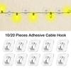 Cable Hook Transparent Cable Management Clips Strong Clear String Lights Hooks Mini Self Adhesive Hooks Home