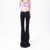 American low-rise micro-pull jeans women's autumn new Spice Girl elastic slim slim flared floor pants