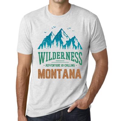Homme Graphique  Tee Shirt Graphic T Shirt Wilderness MONTANA White Smoke