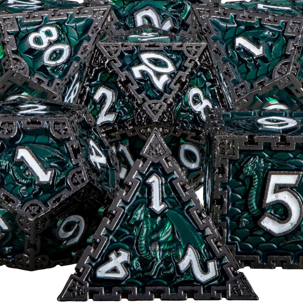 Dnd Metal Dice Set Dungeon And Dragon Rpg Dice Polyhedral D&D Dice For Rpg D+D Rolling Game Dice D And D Dice D20 D12 D10 D8 D6