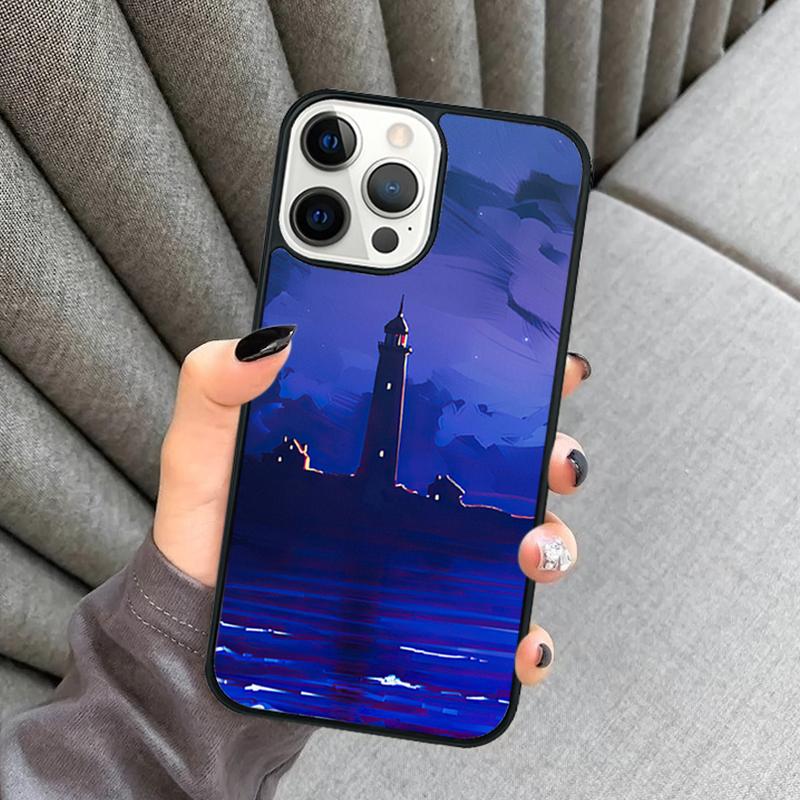 

Абстрактный пейзаж шоссе маяк Чехол для телефона для iPhone 17 Air 16 16e 15 13 14 Pro Max 11 12 Plus 2022 MAX iPhone 15plus