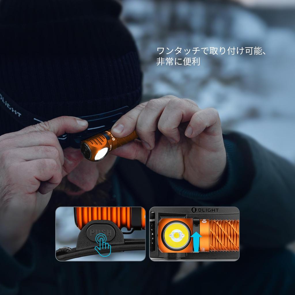 OLIGHT Perun 3 Mini LED Rechargeable Helmet White 1250 155 6 Lighting Adjustable IPX8 with Sensor Ideal for Outdoor Night and Power Outage