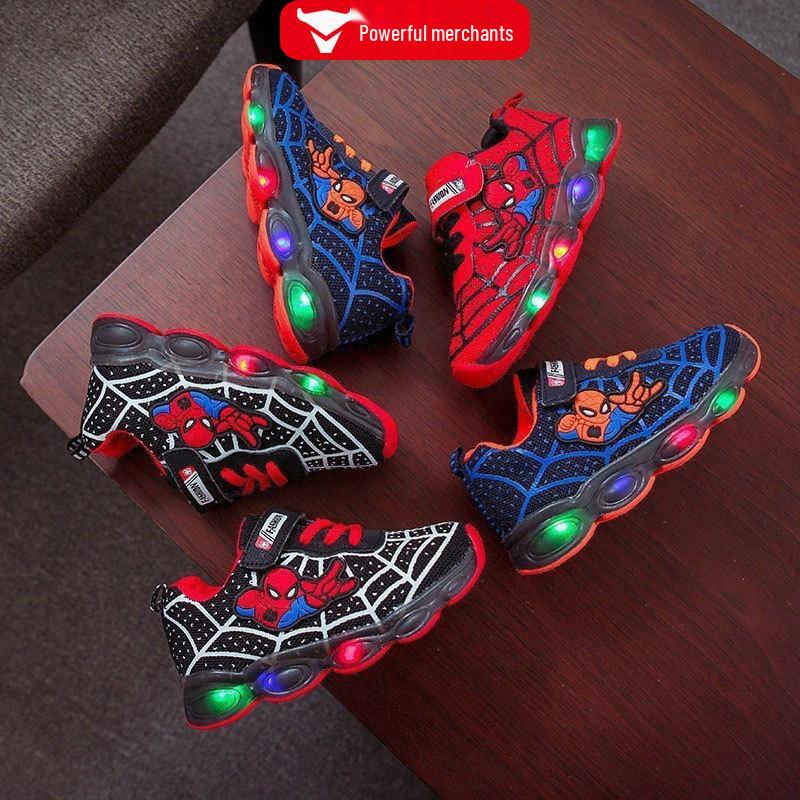 2025 Kids' LED Light-Up Sneakers: Flashing Mesh Running Shoes for Boys & Girls