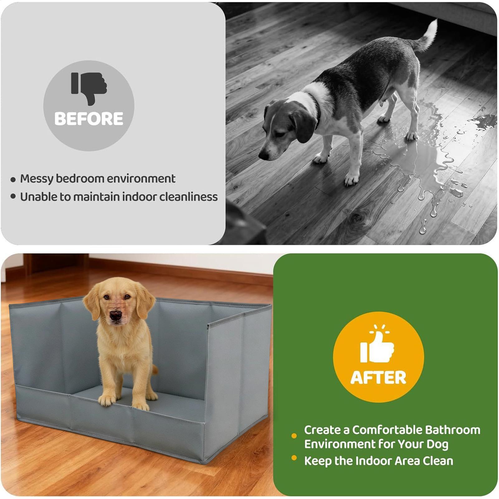 Dog Pee Tray Folding High Walls Portable Pet Toilet High Walls Dog Pee Box Indoor For Home Apartment Living Room Outdoor Balcony