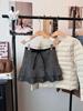 Gray Polka Dot Wool Blend A-Line Short Skirt for Women - Hip-Hugging, High-Waisted, Miu Style, Perfect for Autumn/Winter, Ideal with Boots.