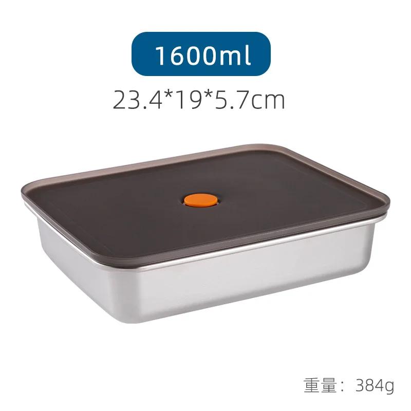 250ML/600ML/1000ML 304 Stainless Steel Bento Lunch Box with Lid Food Containers Fresh-keeping Box Home Leak-Proof Storage Box