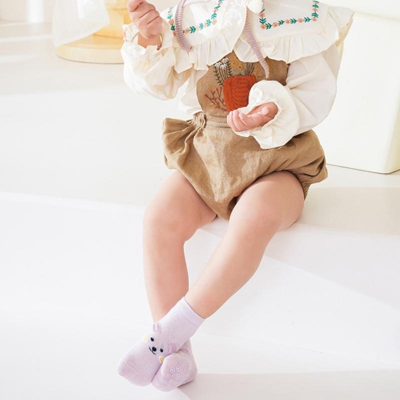 Baumwoll Socken mit Anti-Rutsch-Sohle für Mädchen Jungen Atmungsaktive Knöchelsocken Hohe Elastische Grip Socken Baby Knöchelsocken