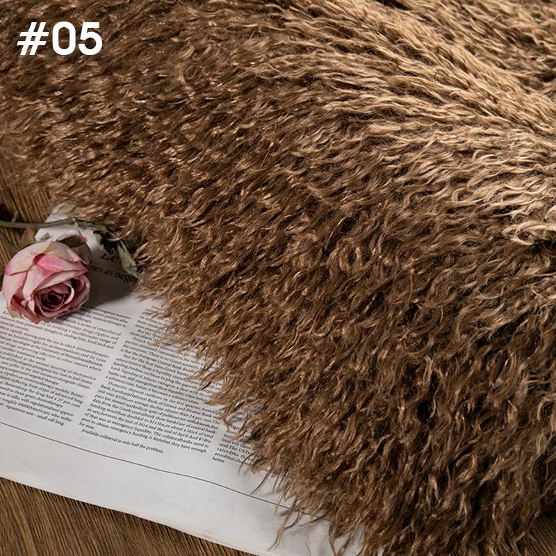 50*170cm High-grade 6cm Long Hair Cashmere Fabric Lamb Curly Imitation Tan Sheep Wool Plush Fabric DIY Clothing Dolls Cosplay