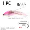 1PC #2/0 Big Streamer Saltwater Fly Grizzly Hackle Big Game Flies Salmon Bass Pike Trout Chub Fishing Artificial Lure Baits