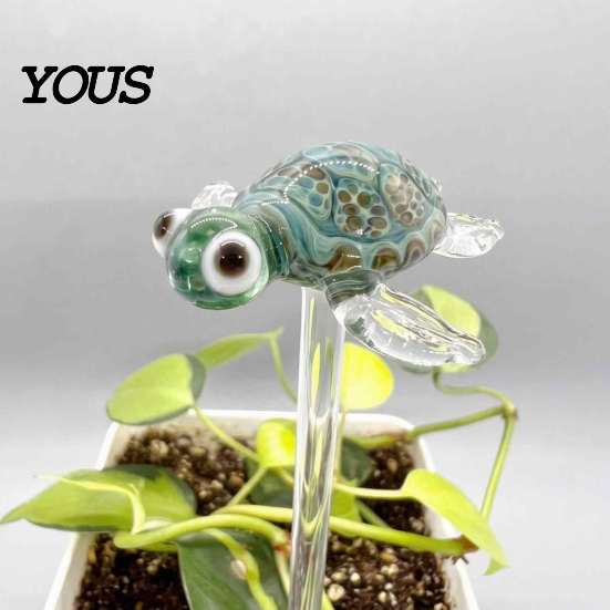 Decorative Plant Inserts for Pots Handmade Stained Glass Stake, Octopus Bird Turtle Animal Durable Decorations Shape Garden Ornament Potted