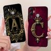 For Infinix Hot 12 Play 12i Royal Crown Initial Letter Couple Phone Case For Infinix Hot12i 12Play Black Silicone Soft Bumpers