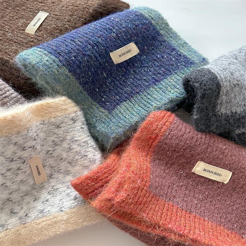 Beige Scarf Autumn and Winter Women's Plush Atmosphere Shawl with Dual-purpose Warm Neck Protection